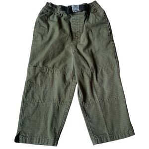 Kiks Vintage Olive Cargo Pants with Built-In Belt